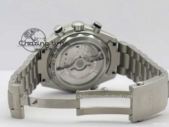 0413 Sustainable Planet Ocean Master Chronometer Chrono SS OM 1:1 Best Edition Black Dial On SS Bracelet A 8179